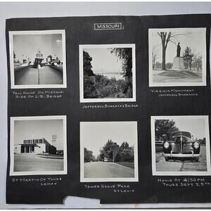 Vintage Missouri Photo Display Page St Louis Jefferson Barracks Tower Grove Park
